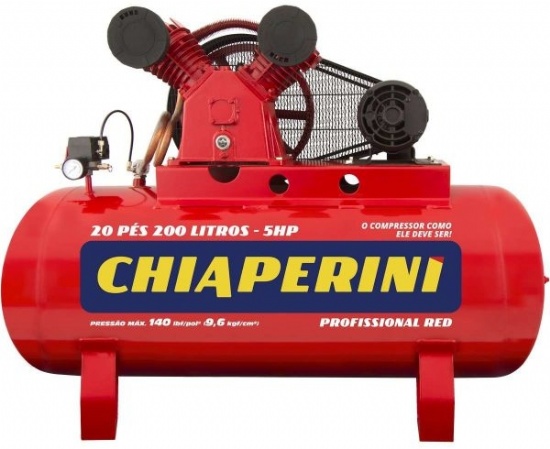 Compressor de Pisto Mdia Presso 20 Pcm 200L RED Chiaperini