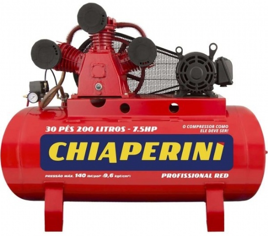 Compressor de Pistão Média Pressão 30 Pcm 200L RED Chiaperini